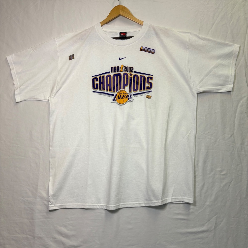 Vintage 2002 Nike Team LA Lakers NBA Champions 3 Peat Shirt XL NWT Y2K